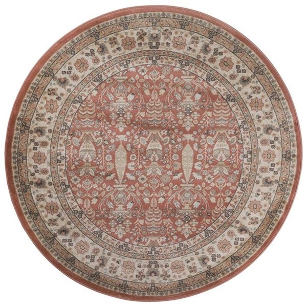 Radici 3812-1034-TERRACOTTA Garda Round Oriental Rugs, Terracotta - 5 ft. 3 in. 3812/1034/TERRACOTTA